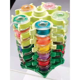 Clover Stack n Store Bobbin Tower, Elastomer, Green, 1 (package may vary), 3.5"X3.75"