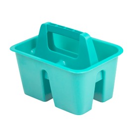 Storex Mini Classroom Caddy, Multipurpose Classroom Organizer with Handle, Teal, 12-Pack (01065U12C)