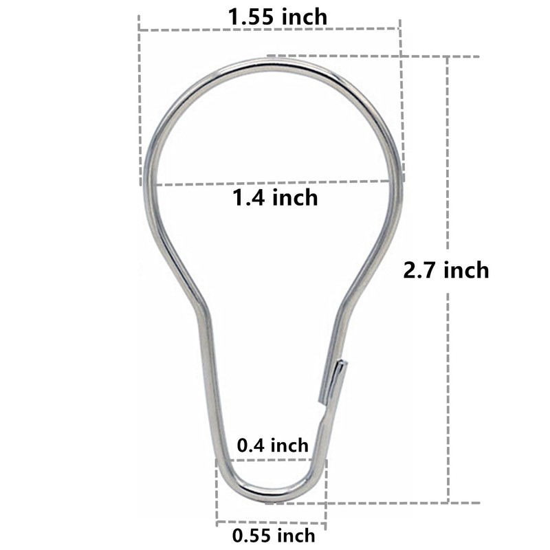 Silver Shower Curtain Rings Metal Hooks Ring (36 Pack) Nickel