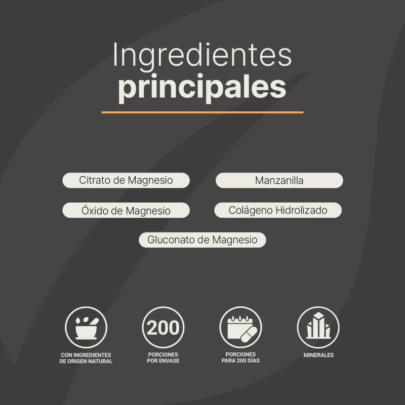 Mezcla Magnesios 200 Caps Citrato Oxido Gluconato Life Sabor