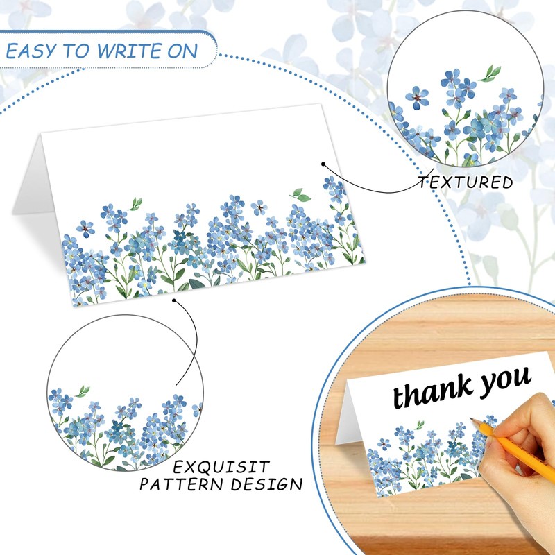 FYSUIMU 100Pcs Spring Floral Place Card 2 x 3.5 Inch