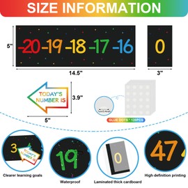 COCHIE Boho Number Line Bulletin Board Border - 20 to 120 Classroom Decorations for Wall Total 34ft, Math Number Lines Border Strips Learning Poster Supplies for Students, Teachers (Black)