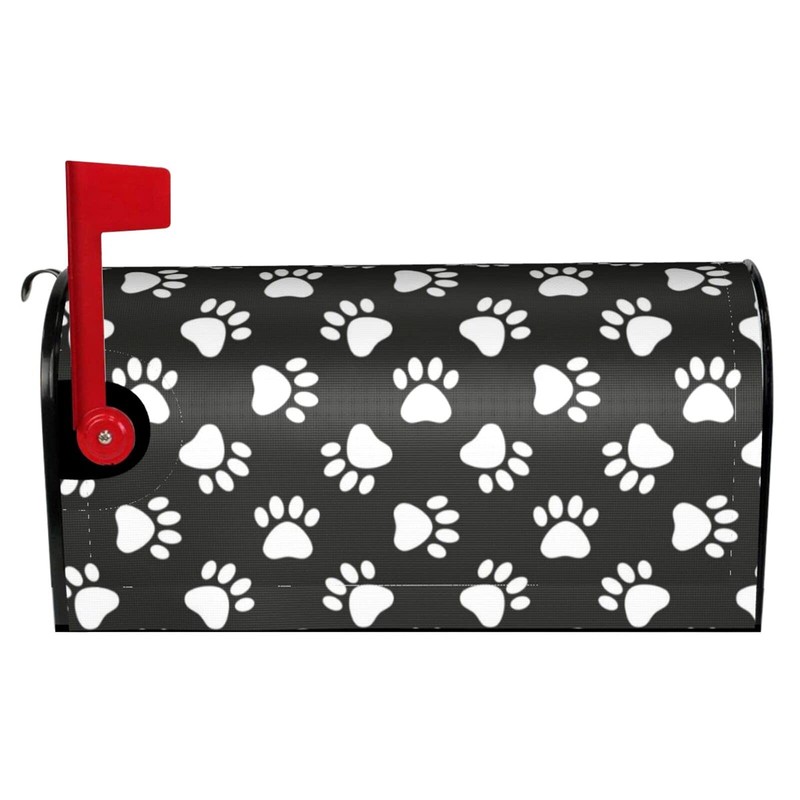 Duduho Dogs Animal Paws Print Mailbox Cover Magnetic Mailbox Wraps
