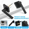 RAZCC Passage Door Handles, 5 Pack Square Black Interior Door