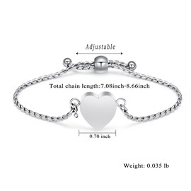 Minicremation Cremation Jewelry Urn Bracelet for Ashes Heart Ashes Bracelet Bangle Memorial Cremation Bracelet Ashes Keepsake for Women Men