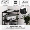 VEDECASA Corner Printer Stand Table with Power Outlet Charging Plugs