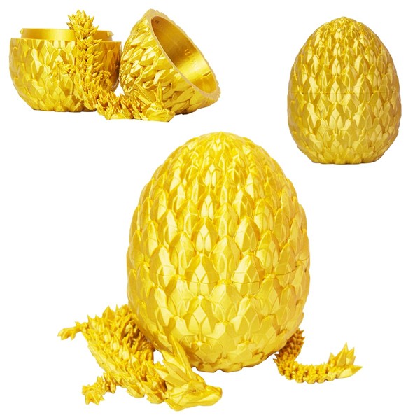 Jade Glitter 3D Printed Dragon Egg,Easter Eggs with Dragon Inside,Easter