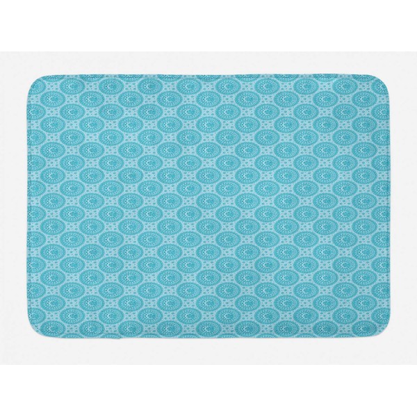 Ambesonne Mandala Bath Mat, Oriental Cosmos Symbols Yoga Circles Lacy