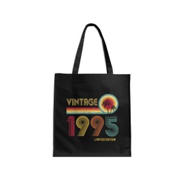 DCG PRINTWEAR 30th Birthday Canvas Tote – “Born in 1995” Novelty Gift Bag for Him & Her | Heavy‑Duty Reusable Grocery, Beach & Party Favor Tote | Keepsake