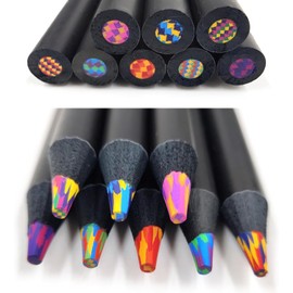 SEQ 8-Color Rainbow Pencils: Jumbo Colored Pencils for Adult and Children Coloring, Sketching, and Drawing - Fun, Cute Drawing Kit, Cool Gifts, School and Art Supplies for Adults and Kids Alike