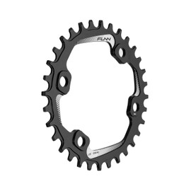 Funn Solo Narrow Wide Chainring for 9 10 11 12 Speed Chain, Fits Asymmetric 96mm BCD Interface Crankset, Single Speed Bike Chain Ring for MTB, BMX Bike, Gravel Bike and Road Bike (32T, Black)