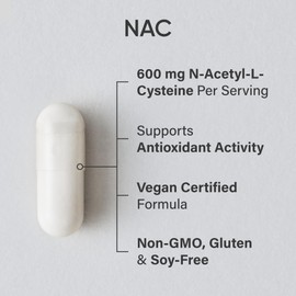 Sports Research Vegan NAC Supplement (N-Acetyl Cysteine) 600 mg - Supports Antioxidant Activity - NAC 600 mg - Non-GMO - 90 Capsules for Adults Daily Use