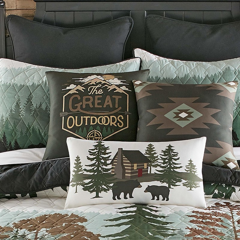 Black Forest Décor Pine Grove Bears Quilt Bed Set -