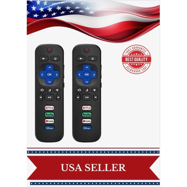 For Roku, Universal, Hisen 2pack Roku Remote Control Replacement for