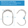 MENGJINGO 12PCS Wide Shower Curtain Hooks Rings, Rust Proof Stainless