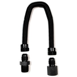 Midwest Hearth Whistle Free Gas Flex Line for Fire Pit and Fireplace - Black Coated Stainless Steel (36" Long)