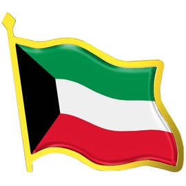 Kuwait Flag Lapel Pin - Enamel Metal National Badge | World Travel Souvenir Gifts for Men & Women | Country Flag Patriotic Brooch Bulk Pack of Pins for Hat, Tie, Clothes, Backpack (1pc)
