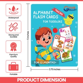 ABC Flash Cards for Toddlers Ages 2-6- 27 Double-Sided Alphabet Flash Cards with Marker - Educational Toys for Kids, Preschool & Kindergarten - Phonics, Sight Words, Early Tracing, Reading & Writing