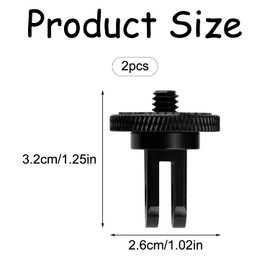 Bojueshaw 2 PCS 1/4 Camera Tripod Adapter Head for Action Cameras, Black – Durable, Versatile Accessory for GoPro and Insta360 Go 3, Compatible with Outdoor Photography Tripods