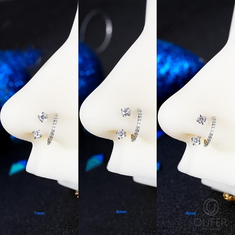 Oufer 18G/20G Horseshoe Internally Threaded & Threadless AAA+ Grade CZ