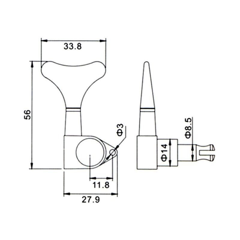 6 Pieces Gold Bass Closed Tuning Pegs Machine Heads for