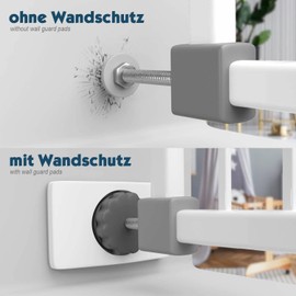 Original Hoffenbach Germany Wall Protection Pads for Stair Gates and Door Gates - Does Not Dye - No Drilling Required (Pack of 4)