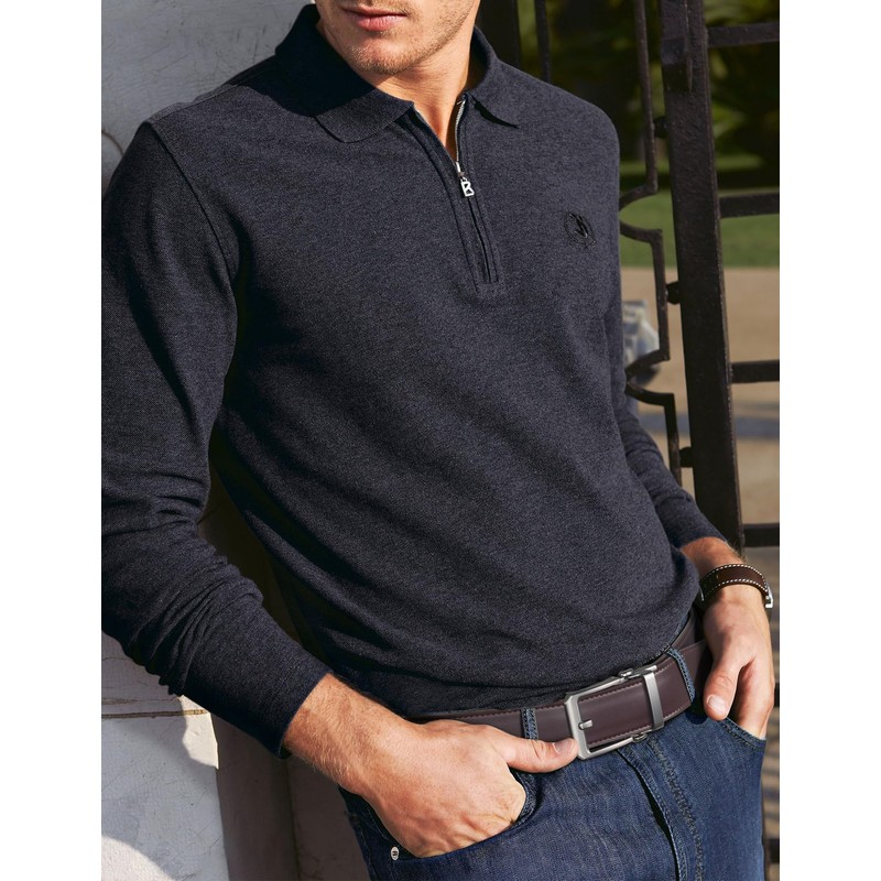 JUKMO 38mm Leather Ratchet Belt Mens Gift Boxed, dark brown