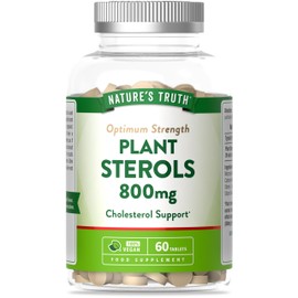 Nature's Truth Plant Sterols 800mg - 60 Vegan Tablets - Optimum Strength - Cholesterol Support