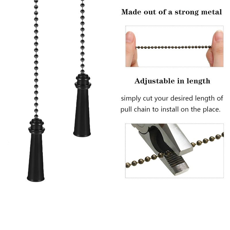 Black 30.48 cm Metal Ceiling Fan Zipper Kit, Decorative Fan