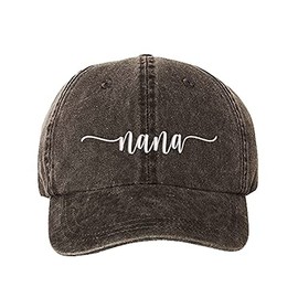 DSY Lifestyle Nana Washed Embroidered Baseball Hat (BLACK)