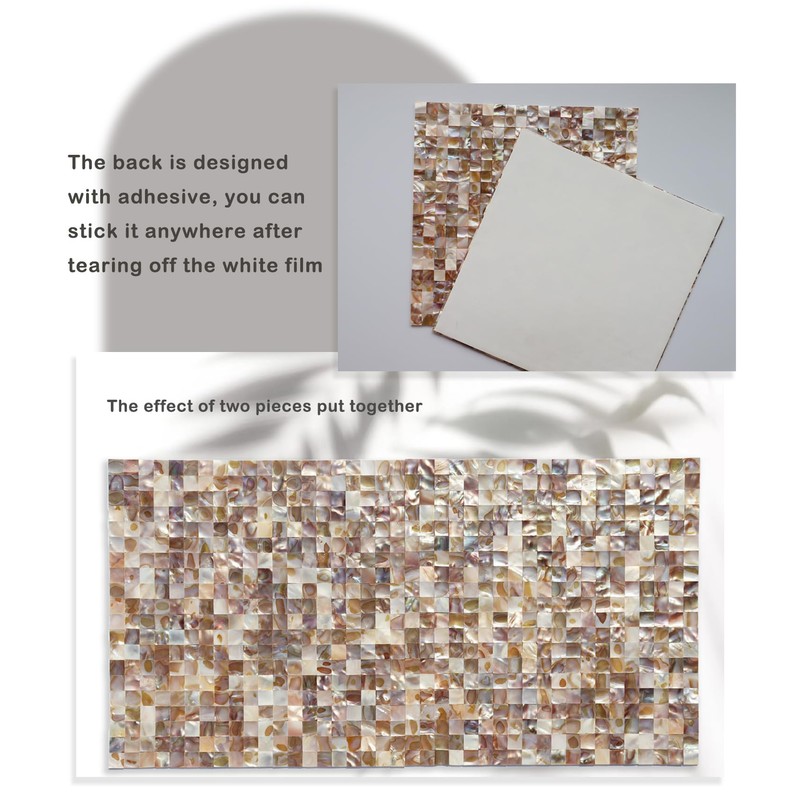 MOPTORLS Peel and Stick Mother of Pearl Shell Backsplash Tile