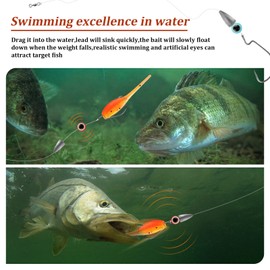 THKFISH Texas Rigs for Bass Fishing Rigs with Weights Hooks, Rigged Line Kit Pre Rigged Texas Rig 3/0 7g Pack of 5