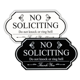 Pack 2PCS 6''x3.1'' ACRYLIC No Soliciting Sign For House Door – Please Do Not Knock Or Ring Doorbell Signs, Bold and Clear No Soliciting Sign for Door, Home Entry, Small Business, Office