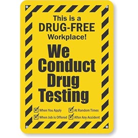 DAOLEG This is A Drug Free Workplace! We Conduct Drug Testing Sign 12 x 8 Inches Tin Sign Metal