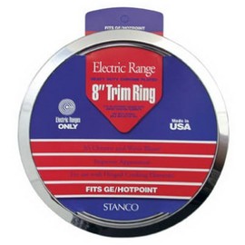 STANCO METAL PROD GT-8 8" Chrome Trim Ring Triple Plated Chrome Steel Range Trim Ring