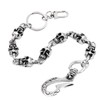 UNIQSUM Skull Hook Keychain Biker Punk Wallet chain (14.5inch, Silver)