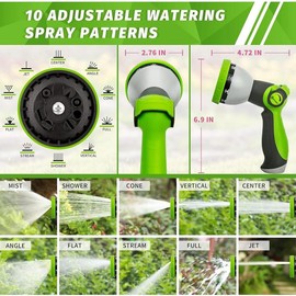 Garden Hose Nozzle - 2 Pack, Thumb Control Sprayer, Slip-Resistant Water Nozzle, Extra 4 Washers, for Watering  Lawn & Garden, Cleaning, Washing , Showering Pets - Colour: Lawngreen X2