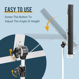 CAHAYA Sheet Music Stand Folding Portable & Tabletop Music Stand with Carrying Bag for Books Notes Laptop Tablet White CY0204