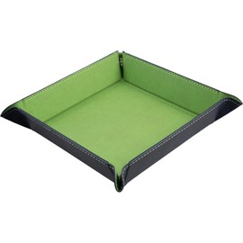 shibby Foldable Dice Tray Faux Leather Green 22 x 22 cm