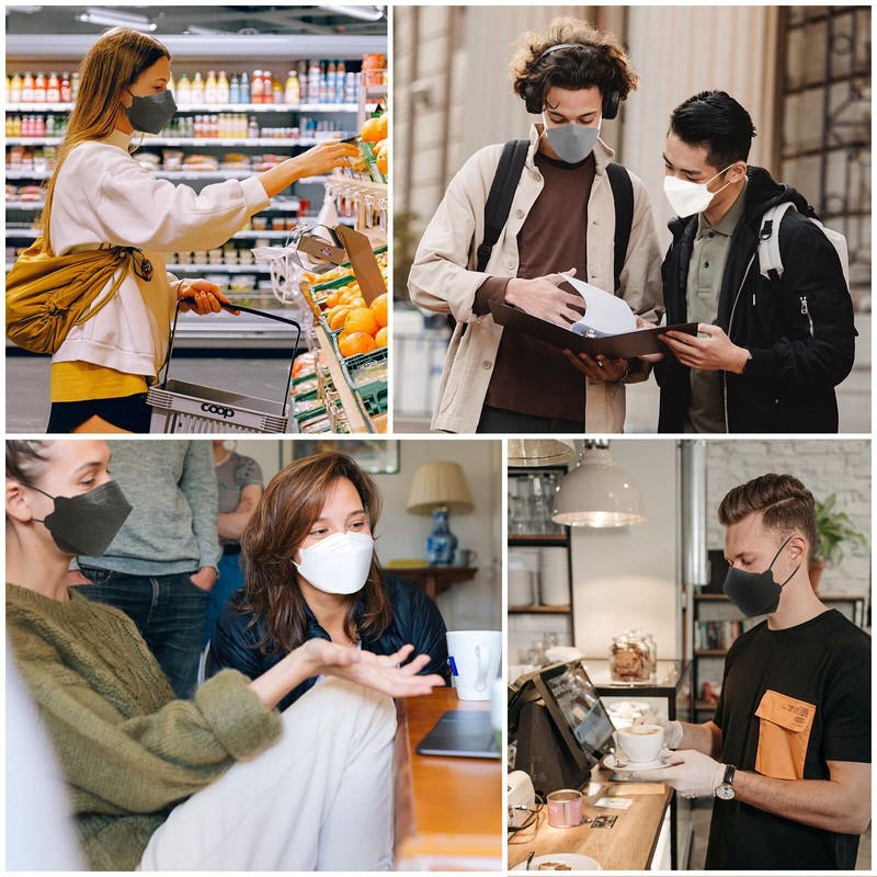 Borje KN95 Face Masks, Black Masks Disposable 100 pack, Individually