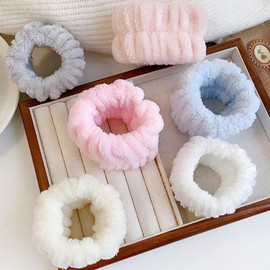 JIHUOO 4 Pairs Spa Wrist Wash Bands Microfiber Wrist Wash Towel Band Face Washing Wrist Scrunchies Makeup Absorbent Wash Bands Wrist Sweatband for Women F