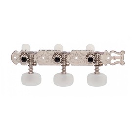 Gotoh Classical Tuners with white pearloid buttons, mounting screws included Nickel