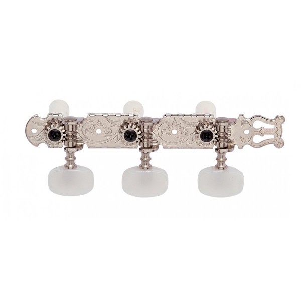 Gotoh Classical Tuners with white pearloid buttons, mounting screws included