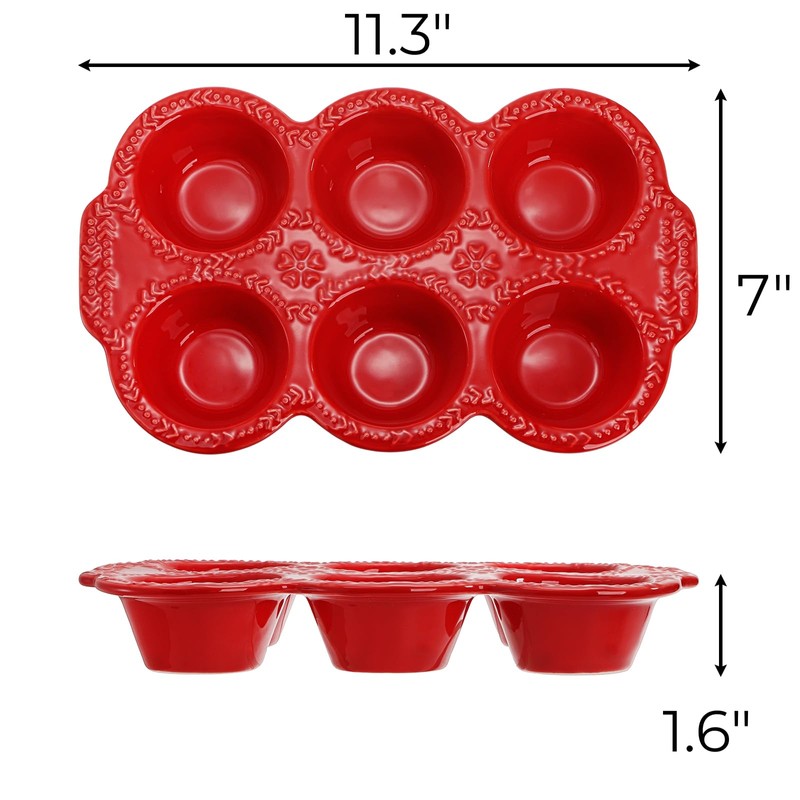 Hiceeden 2 Pack 6-Cup Ceramic Muffin Pan, Nonstick Cupcake Baking