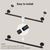 FORIOUS Black Towel Bar for Bathroom Wall, 24 Inch Stainless