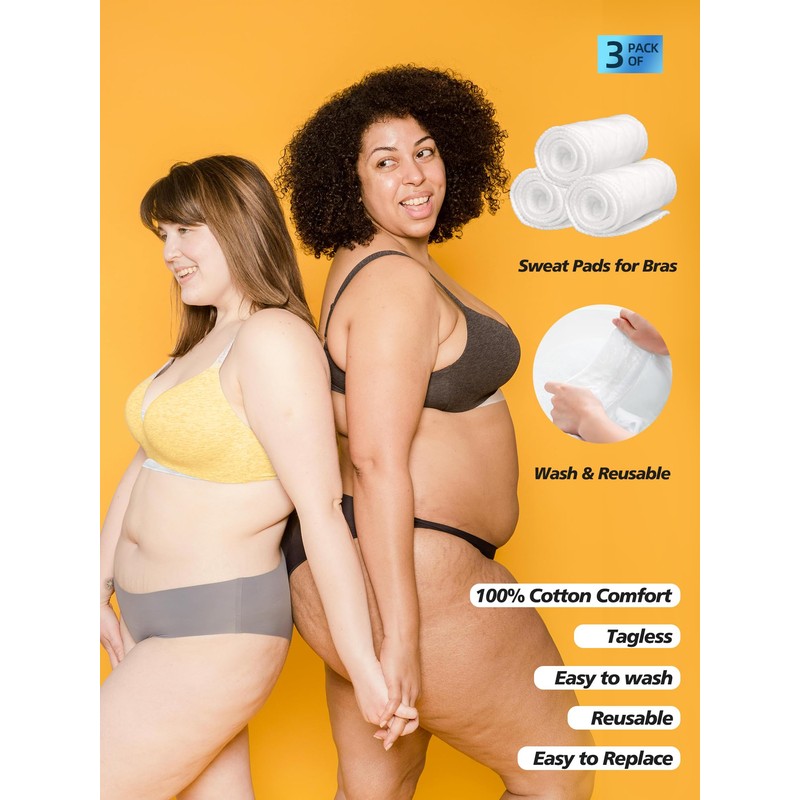 Under Breast Sweat Pads for Women - Cotton Bra Liners