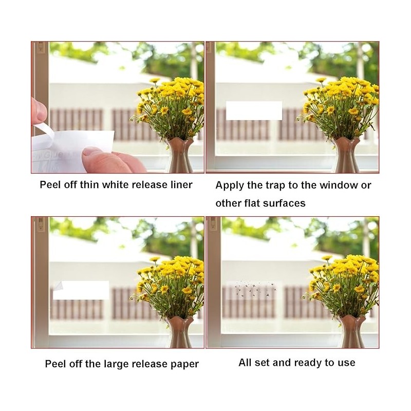 N/A Mosqueda Window Fly Traps, Sticky Fly Traps for Indoors,