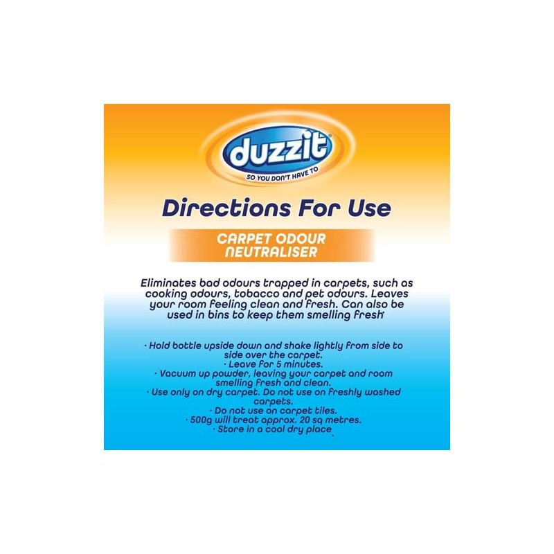 Duzzit Shake & Fresh Carpet Odour Neutraliser 500g – Pick