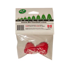 BirTee Golf Tees - PRO SPPED Version with Enhanced Durability - Size #4 (1") Individual Size Pack - 2 Tees Per Pack. Indoor Golf Tees/Golf Simulator Tees/Winter Golf Tees (Red)