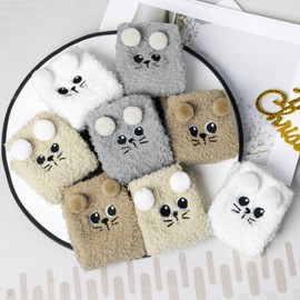 Justay Sowarm Cuddly Socks Women's Fluffy Socks Winter Socks Cuddly Socks 39-42 House Socks Warm Bed Socks Coral Fleece Plush Socks Gifts Socks Secret Santa Gifts for Women, Multicoloured 10